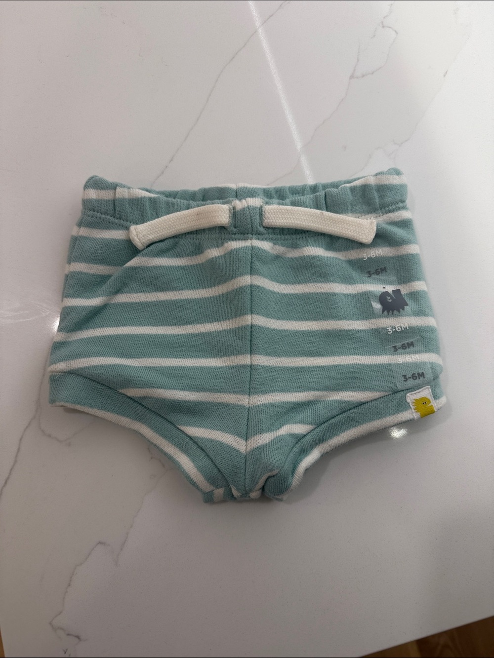 Baby Stripe Knit Shorts in Sage Green